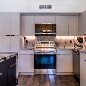Matte Ivory Kitchen Remodel with Leathered Granite in Ahwautukee, AZ