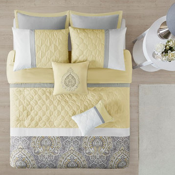 510 Design Shawnee 8 Piece Comforter Set, Yellow