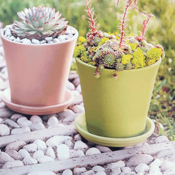 Italian REAL Colored Clay Flowerpots - Outdoor Pots And Planters