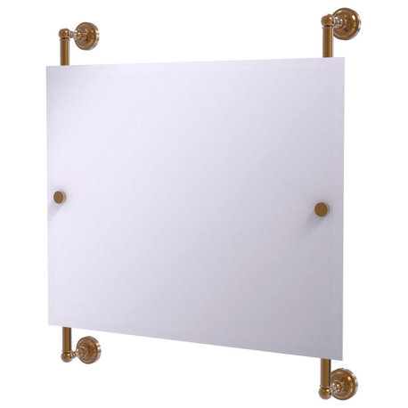 Dottingham Landscape Frameless Rail Mounted Mirror, Brushed Bronze