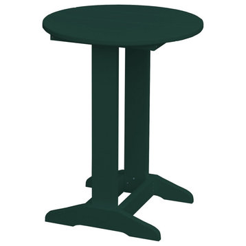 Poly Lumber Balcony Side Table, Turf Green, Round