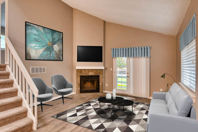 Inspiration for a huge contemporary living room remodel in Denver