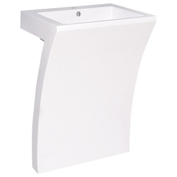 Quadro Pedestal Sink, White