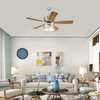 52, Indoor Chrome Reversible Ceiling Fan With Squared Crystal Light Kit
