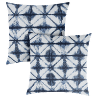 Sunbrella Carrington Indigo Geometric Outdoor Square Pillow, Set of 2