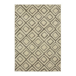 Squares Cream 8 ft. x 10 ft. Area Rug - Area Rugs