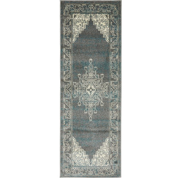 Unique Loom Gray Kumla Aurora 6' Runner Rug