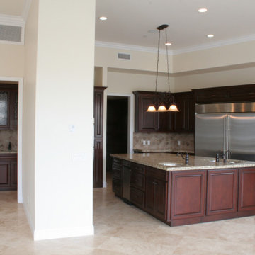 Custom Handcrafted Kitchen and Bathroom Cabinetry, Stained Mahogany Finish