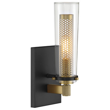 Emmerham 1-Light Wall Sconce, Coal And Soft Brass