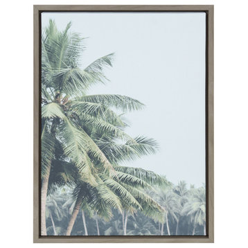 Sylvie Coconut Palm Trees Framed Canvas by The Creative Bunch Studio, Gray 18x24