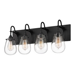 Satin Black Color 4 Light Bathroom Lighting by Sonneman Chelsea - Lighting