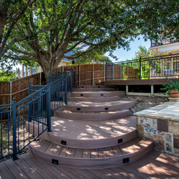 Custom Multi-Level AZEK® Deck with Stone Pool Deck & Sun Deck