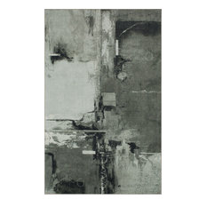Mohawk Home Fusion Gray/Black Abstract, 3' X 5'