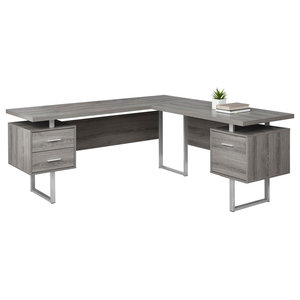 Monarch L Shaped Corner Computer Desk In Cappuccino Transitional