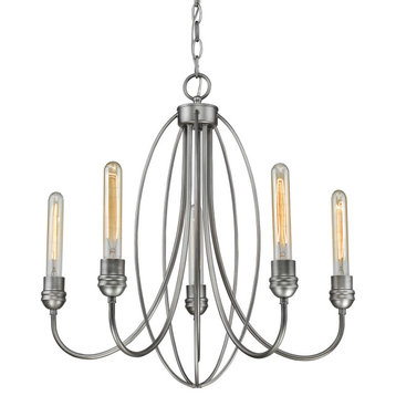 Z-Lite 3000-5OS Five Light Chandelier Persis Old Silver