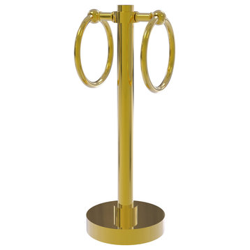 Vanity Top 2 Towel Ring, Polished Brass