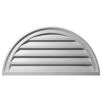 40"x20"x1 1/4", Half Round Gable Vent Louver, Functional