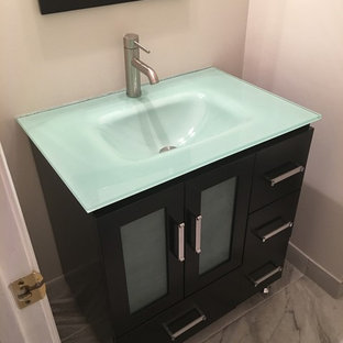 75 Beautiful Powder Room With Glass Countertops Pictures Ideas