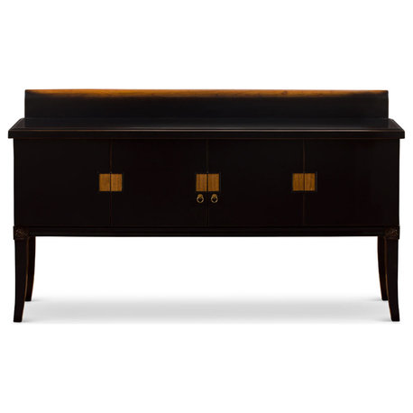 Distressed Black Elmwood Zhou Yi Asian Buffet Cabinet