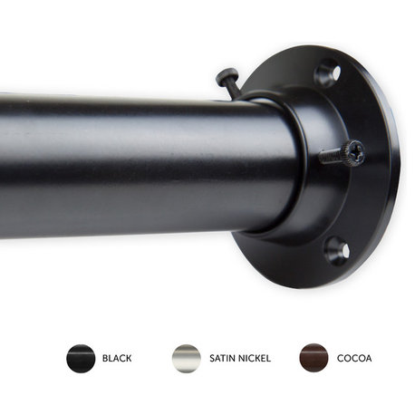 1.5" Adjustable 28"-48" Room Divider Rod and Socket Set, Black