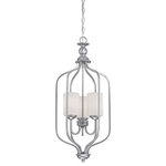Millennium Lighting - Millennium Lighting 3063-BPW Lansing - 3 Light Pendant - Pendants serve as both an excellent source of illumination and an eye-catching decorative fixture.  Shade Included: YesLansing Three Light Pendant Brushed Pewter Etched White Glass *UL Approved: YES *Energy Star Qualified: n/a  *ADA Certified: n/a  *Number of Lights: Lamp: 3-*Wattage:100w A bulb(s) *Bulb Included:No *Bulb Type:A *Finish Type:Brushed Pewter
