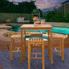 5-Piece Teak Wood Havana Patio Bar Set with 35" Square Table and 4 Barstools