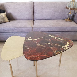 Brass Center Table with Digital Printed Glass - Products