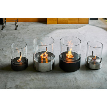 EcoSmart T-Lite 3 Fireplace Smokeless, Stainless Steel, Ethanol Burner, Black