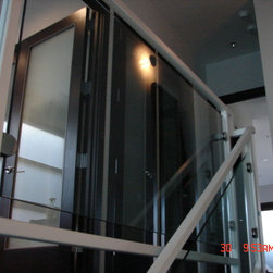 Steel stairs with glass panel - Products