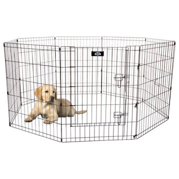 Puppy Playpen Foldable Metal Exercise Enclosure Indoor/Outdoor Gated Pen