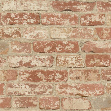 Stuccoed Red Brick Peel and Stick Wallpaper