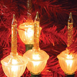 Glittery Gold Bubble Lights - Holiday Lighting