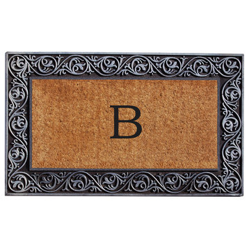 Prestige Silver Monogram Doormat 18"x30", Letter B