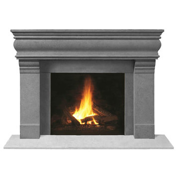Fireplace Stone Mantel 1106.556 With Filler Panels, Gray, No Hearth Pad