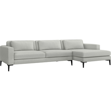 Izzy Chaise Sectional Fresco, Gunmetal, Right Facing