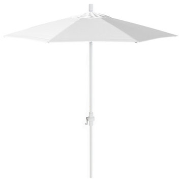 7.5' Patio Umbrella Matted White Pole Fiberglass Ribs Pacifica Natural