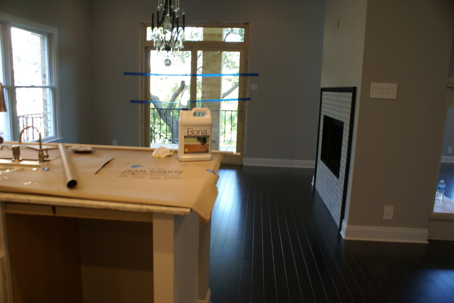 Westlake dark wood floors