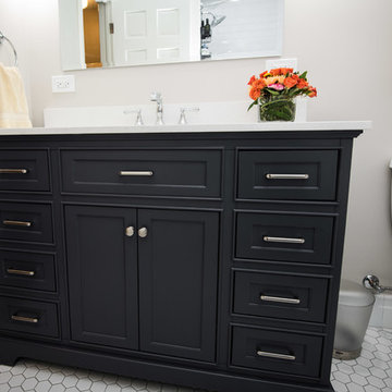 1st Bathroom: Black Massive Vanity (close look)