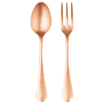 Serving Set, Fork and Spoon, Dolce Vita, Pewter Bronze