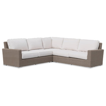 Coronado Sectional With Cushions, Canvas Flax With Self Welt