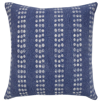 Polka Dot Stripe Stonewash Blue 20" x 20" Throw Pillow