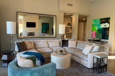 Family room - contemporary family room idea in Minneapolis