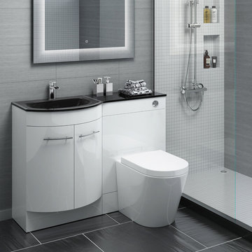 Alexis Black Glass Combined Suite