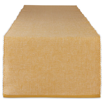 Dii Honey Gold and White 2-Tone Ribbed Table Runner