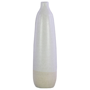 Urban Trends Ceramic Bottle Vase With White Finish