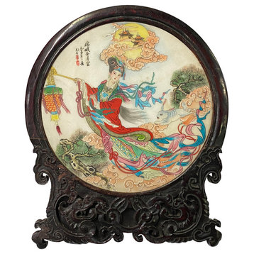 Chinese Chang'e Moon Autumn Lantern Rabbit Them Stone Plaque Display Hws2307