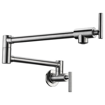 Braccia Series 24" Wall Mounted Pot Filler, Brushed Nickel