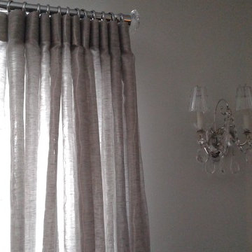 Grey sheers/crystal finials