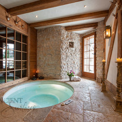 Master Bathrooms in antique limestone - Tile
