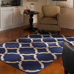 Modern Lattice Area Rug-Indigo - Area Rugs